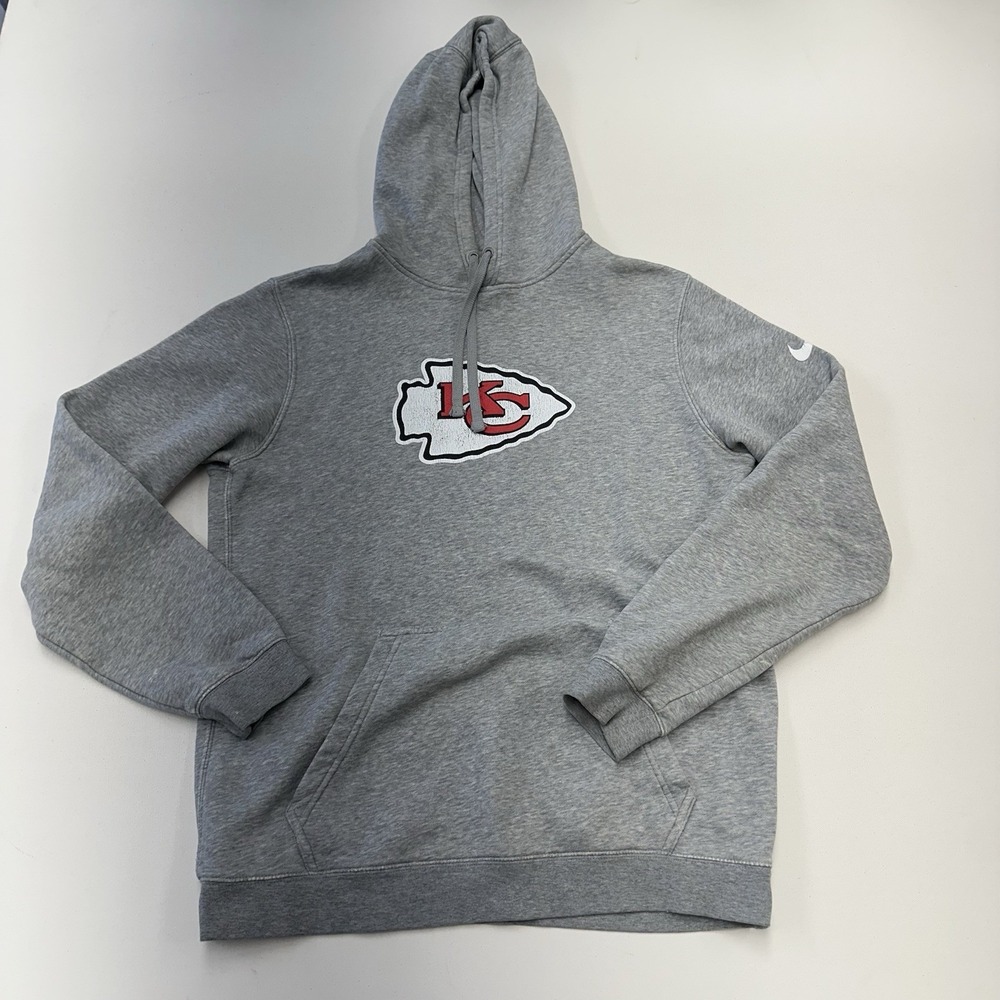 Nike Kansas City Chiefs Hoodie Sweatshirt Mens Large Gray NFL Football Fleece